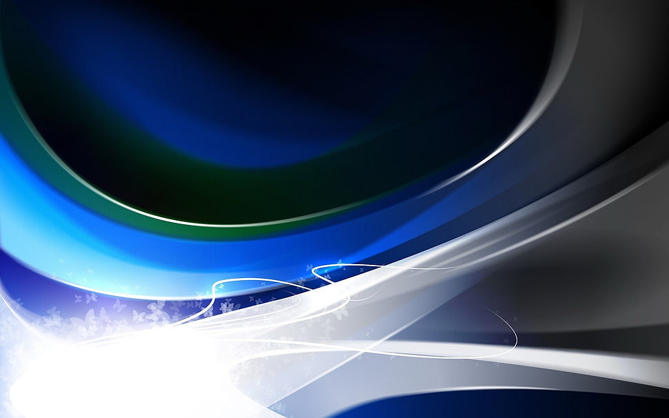 blue and gray illustration HD wallpaper