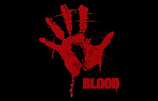 red handprint Blood poster HD wallpaper