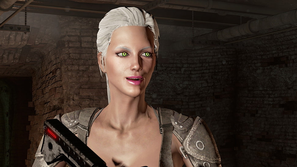white haired female animated character, Fallout 4, ENB, CGI, Fallout HD wallpaper