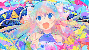 female anime character wallpaper, Invaders of Rokujouma, anime, anime girls, colorful