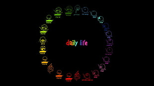 Daily Life, life, internet, colorful, black background HD wallpaper