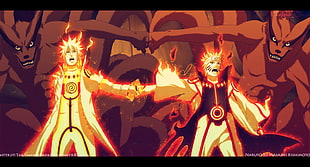 Uzumaki Minato and Uzumaki Naruto illustration HD wallpaper
