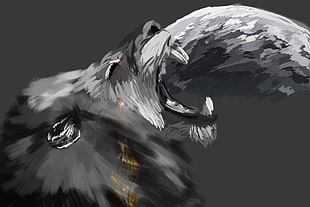 wolf sketch artwork, lion, artwork