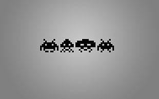 8-bit monster illustration, minimalism, Space Invaders, retro games, video games