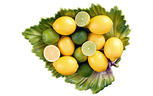 yellow and green lemons