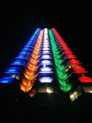 multicolored led lights, Building, Light, Multicolored