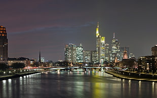 panoramic photo of a city during night