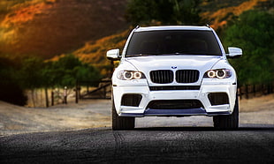 white BMW car