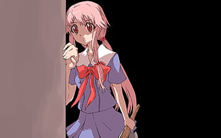 female anime character wearing blue dress