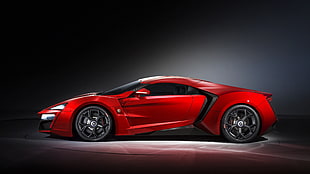 red coupe, car, Super Car , lykan hypersport, red cars HD wallpaper