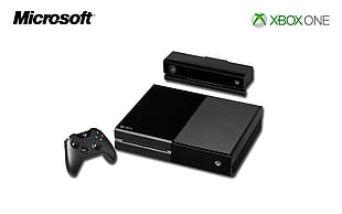 black Sony PS3 slim console with controller, Xbox One, Microsoft, consoles, video games