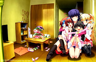 group of female anime character HD wallpaper