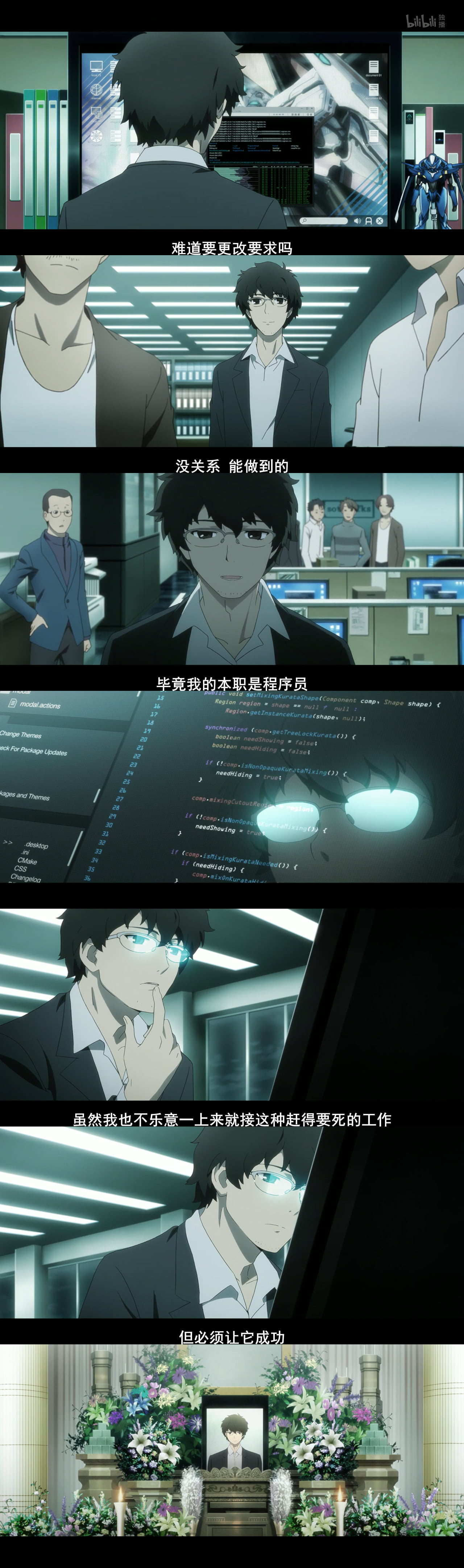 Online crop | black haired anime man character collage, programmers