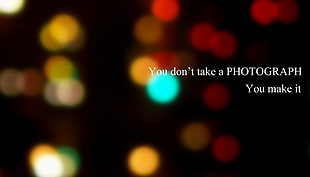 bokeh lights with text overlay, motivational