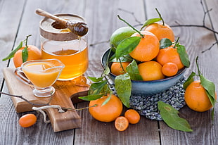 orange fruit, juice, honey, orange, tangerine HD wallpaper