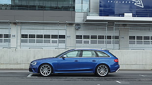 blue station wagon, Audi RS4, Audi, blue cars, vehicle HD wallpaper