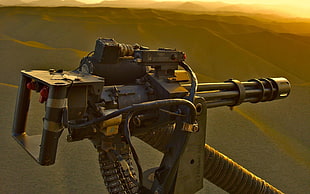 black and gray machine gun, gun, helicopters, chain guns HD wallpaper
