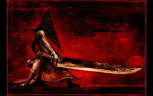 swordsman painting, Silent Hill, sword, Pyramid Head, video games HD wallpaper