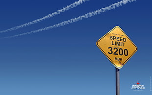 Speed Limit 3200 MPH road sign, warning signs, road sign, signs, Cosmic Motors HD wallpaper