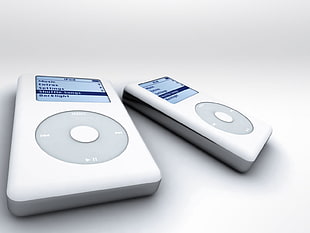 two white iPods