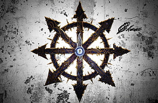 black and brown arrows logo, fantasy art, Chaos, Warhammer 40,000