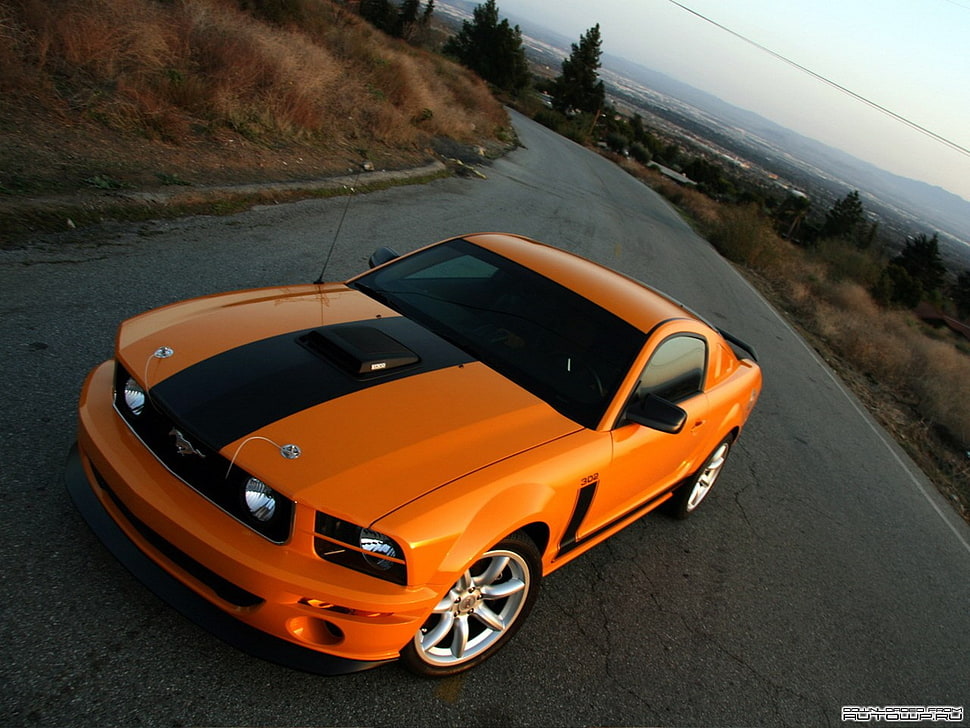orange and black car toy, car, orange cars, road, vehicle HD wallpaper