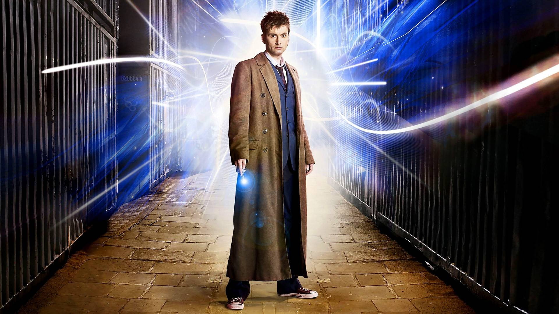 men's brown coat, Doctor Who, The Doctor, TARDIS, David Tennant