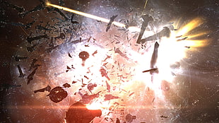explosion wallpaper, EVE Online, space, spaceship, space battle