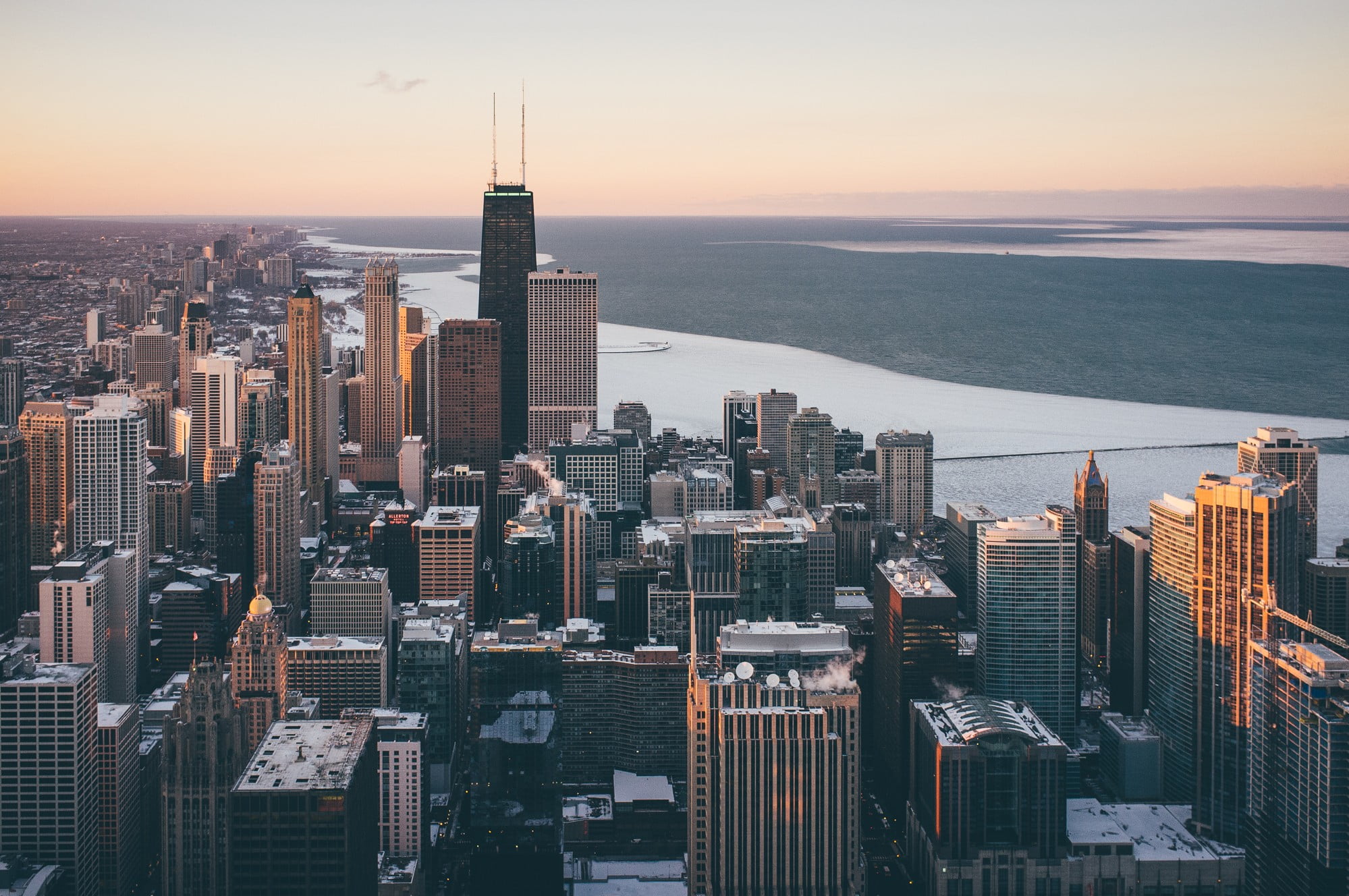 gray concrete buildings, city, Chicago, cityscape