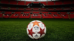white adidas soccer ball, Wembley, Adidas, balls, soccer HD wallpaper