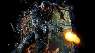 Call of Duty game, video games, Crysis 3, broken glass, gun