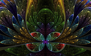 green and gold glass illusion