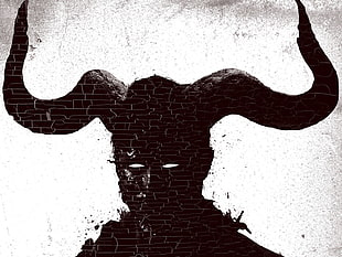 demon with horn silhouette