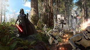 Darth Vader illustration, Star Wars, Star Wars: Battlefront, Darth Vader, stormtrooper HD wallpaper