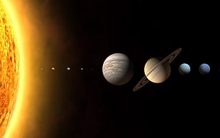 solar system wallpaper, planet, space, Solar System