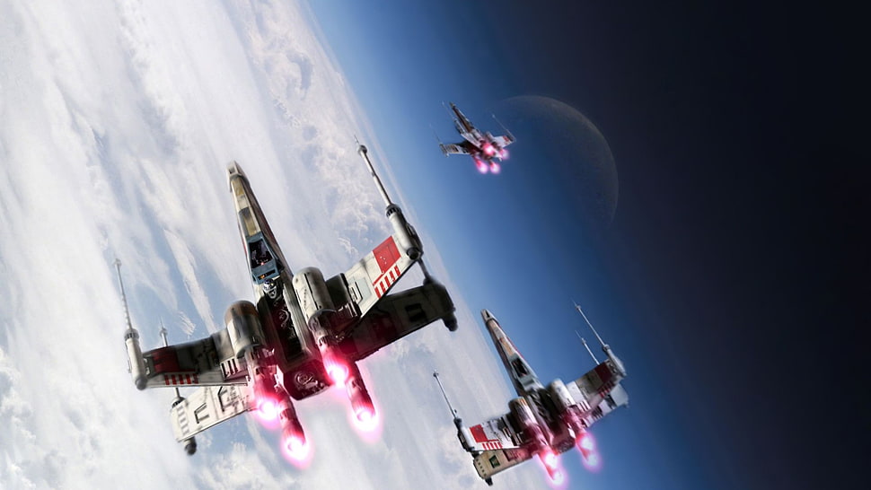 three Star Wars X-Wing Fighters, Star Wars, movies HD wallpaper