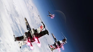 three Star Wars X-Wing Fighters, Star Wars, movies HD wallpaper