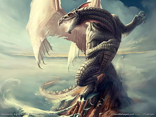 dragon digital art, dragon, Neverwinter Nights, fantasy art, video games HD wallpaper