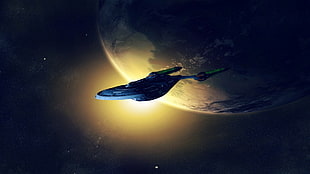 gray spaceship, Star Trek, spaceship HD wallpaper
