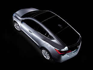 gray and black BMW 5-door hatchback perspective illustration phot