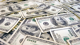 100 US dollar banknote collection, money, cash, bills