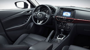 black Volkswagen car steering wheel, Mazda 6, car interior, Mazda, vehicle HD wallpaper