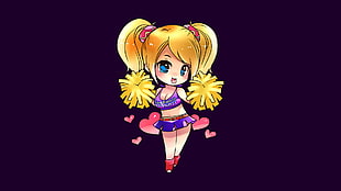 female anime character, Lollipop Chainsaw, Juliet Starling, chibi, video games HD wallpaper