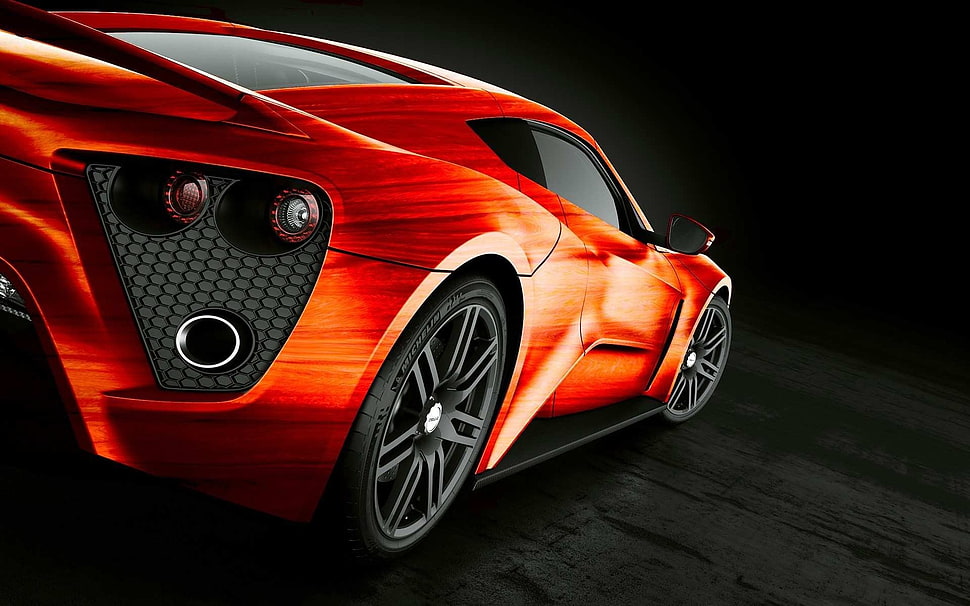 orange coupe illustration, car, orange, zenvo st1, supercars HD wallpaper