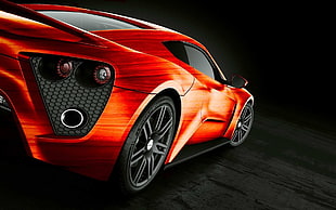 orange coupe illustration, car, orange, zenvo st1, supercars