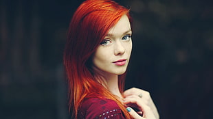 woman with red hair HD wallpaper