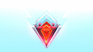 red and gray diamond logo, abstract, Justin Maller, Facets, gradient