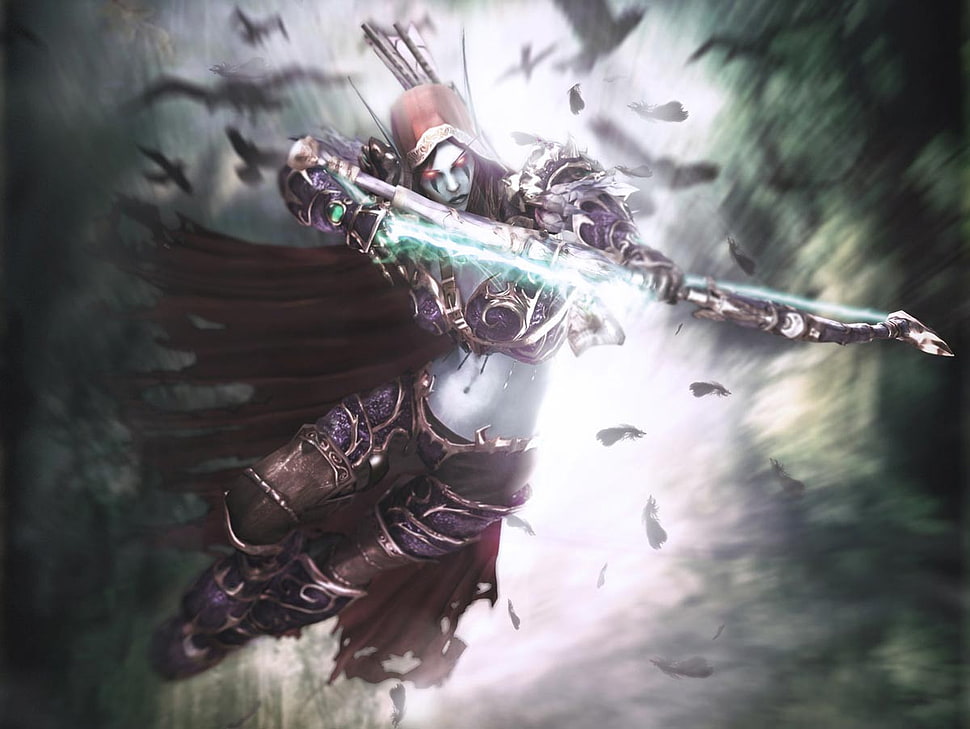 female archer game application screenshot, hunter, Warcraft, Sylvanas Windrunner, archer HD wallpaper