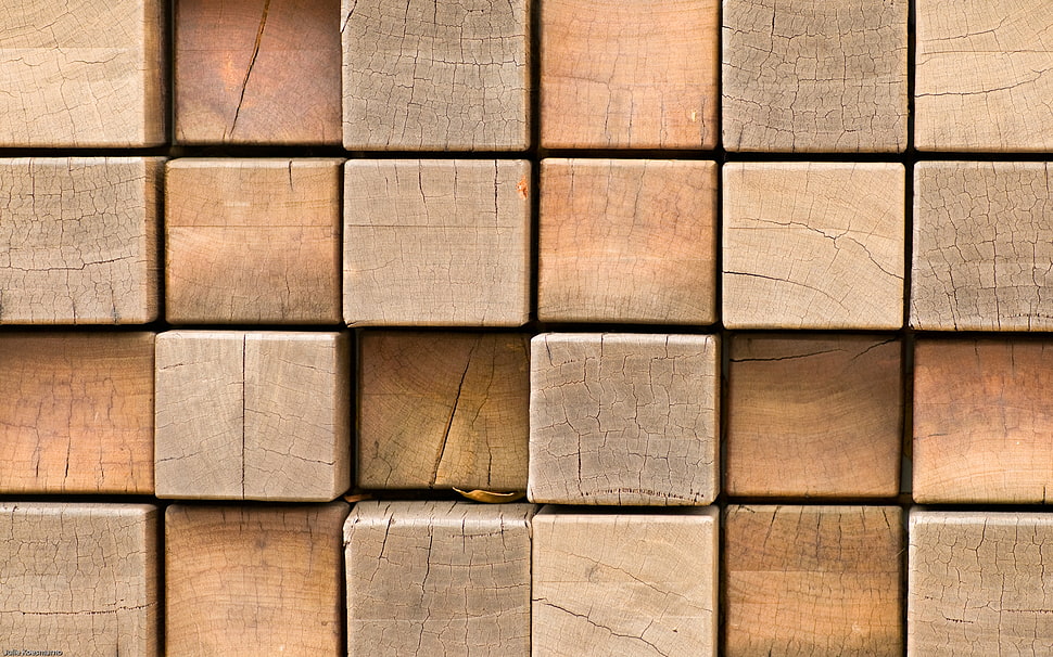 pile of square woods HD wallpaper