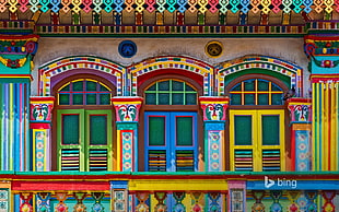 multicolored concrete house, colorful, building, Singapore, window
